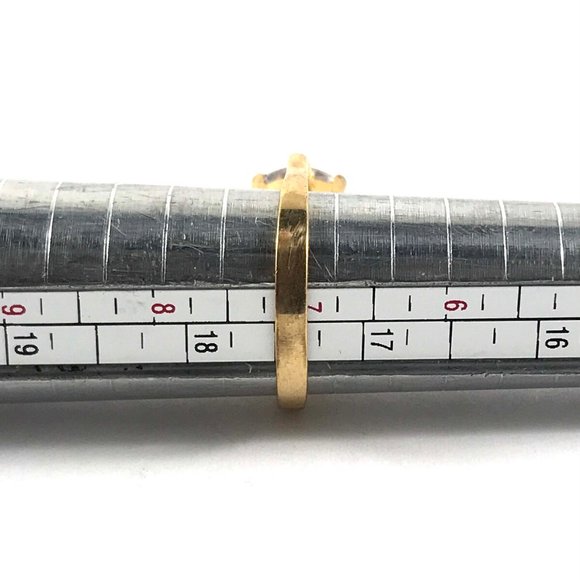 18K Gold Plate GE CZ Ring Size 7 - Picture 4 of 4